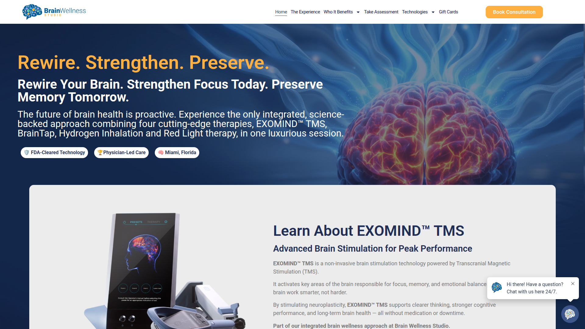 Brain Wellness Studio website preview