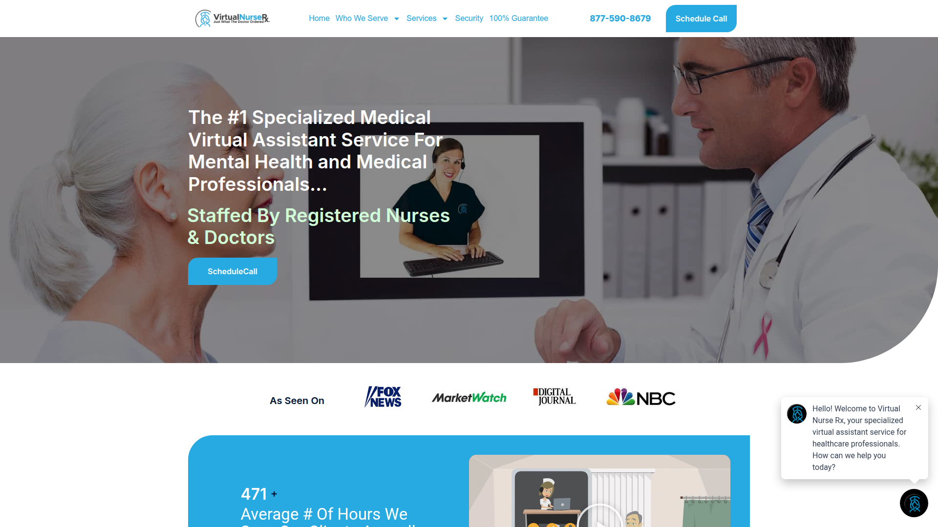 Virtual Nurse Rx website preview