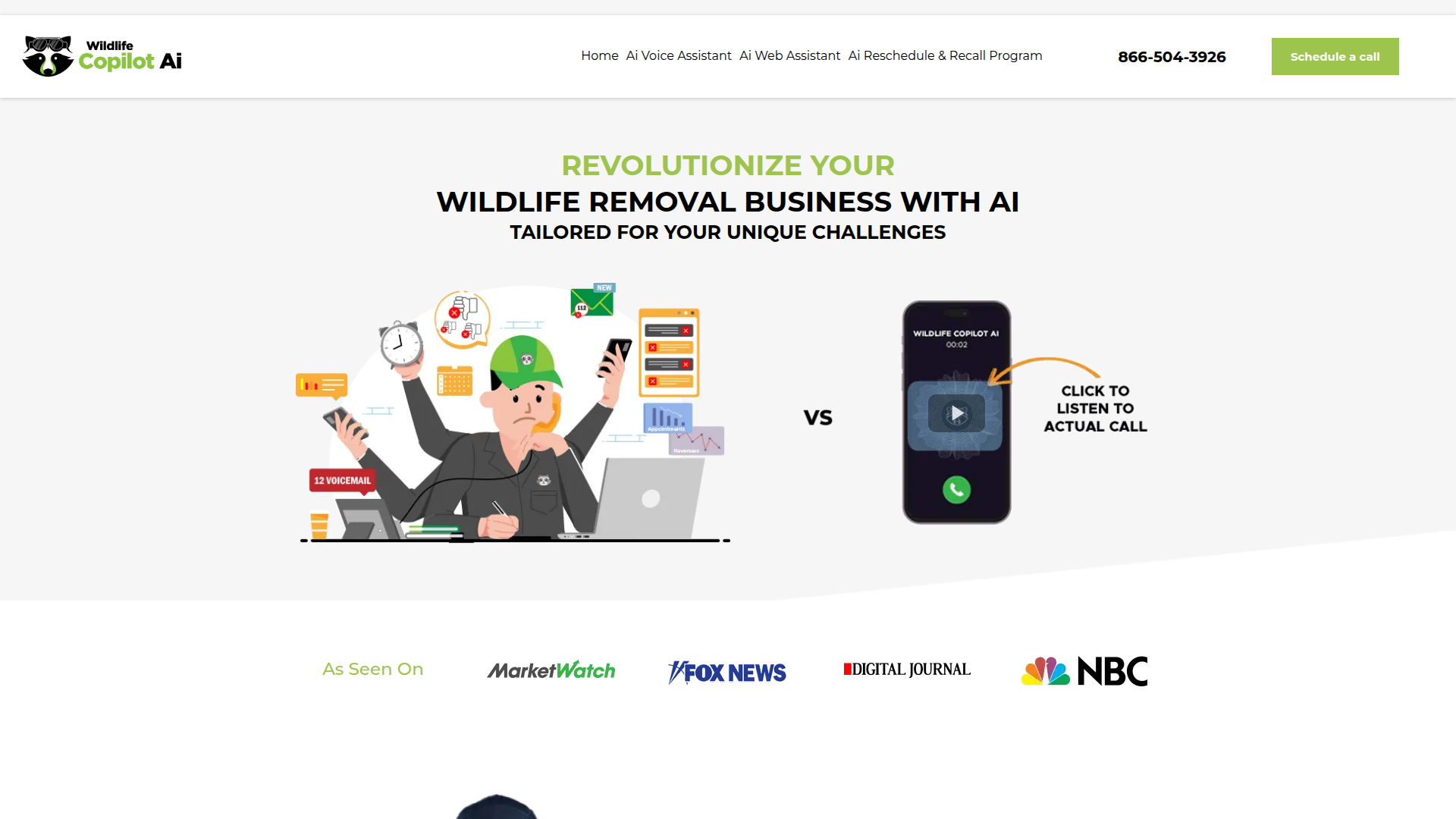 WildlifeCopilot.ai - Wildlife Removal Vertical Partner website screenshot